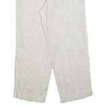 MANCHESTER Womens Relaxed Linen White Trousers W36 L28 Zip Closure Casual Summer