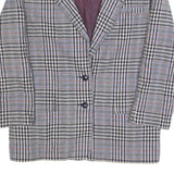VITTORIO BALDI Womens Blue & Beige Check Jacket M Woven Classic Button Closure