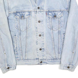 LEVI'S Mens Blue Cotton Denim Jacket L Button Plain Casual Stylish Classic