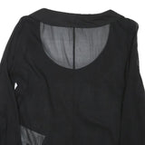 RED VALENTINO Womens Black Blouse Long Sleeve Collar Round Neck Plain S Elegant