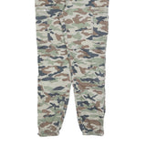 TALLY WEIJL Womens Cotton Blend Green Brown Camouflage Regular Tapered Trousers