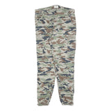 TALLY WEIJL Womens Cotton Blend Green Brown Camouflage Regular Tapered Trousers