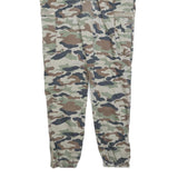 TALLY WEIJL Womens Cotton Blend Green Brown Camouflage Regular Tapered Trousers