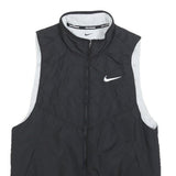 NIKE Womens Black White Running Jacket S Polyester Zip Therma-Fit Fitness