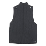 NIKE Womens Black White Running Jacket S Polyester Zip Therma-Fit Fitness