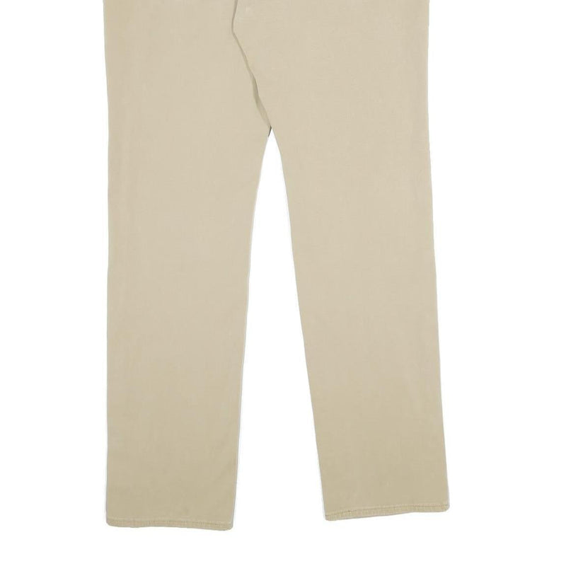 LEVI'S Mens Slim Fit Beige Cotton Blend Trousers W34 L34 Casual Zip Closure
