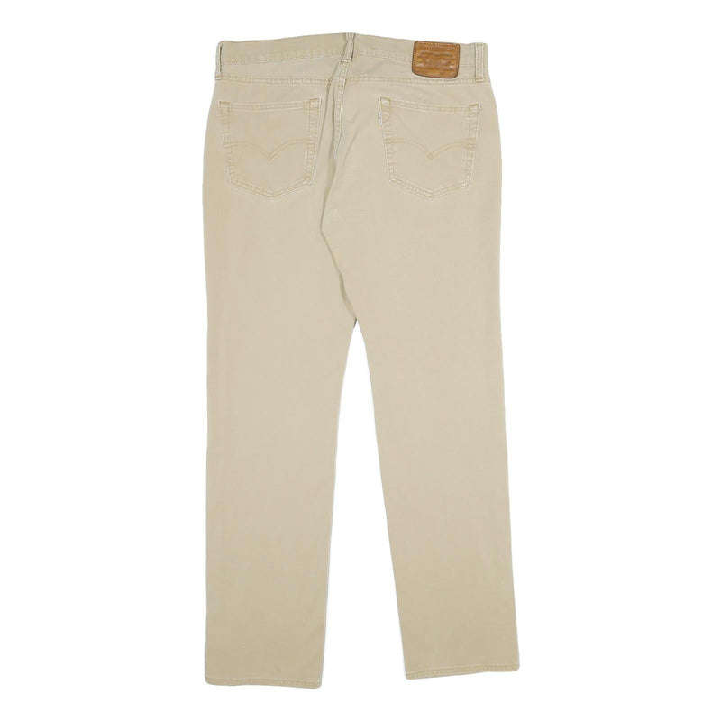 LEVI'S Mens Slim Fit Beige Cotton Blend Trousers W34 L34 Casual Zip Closure