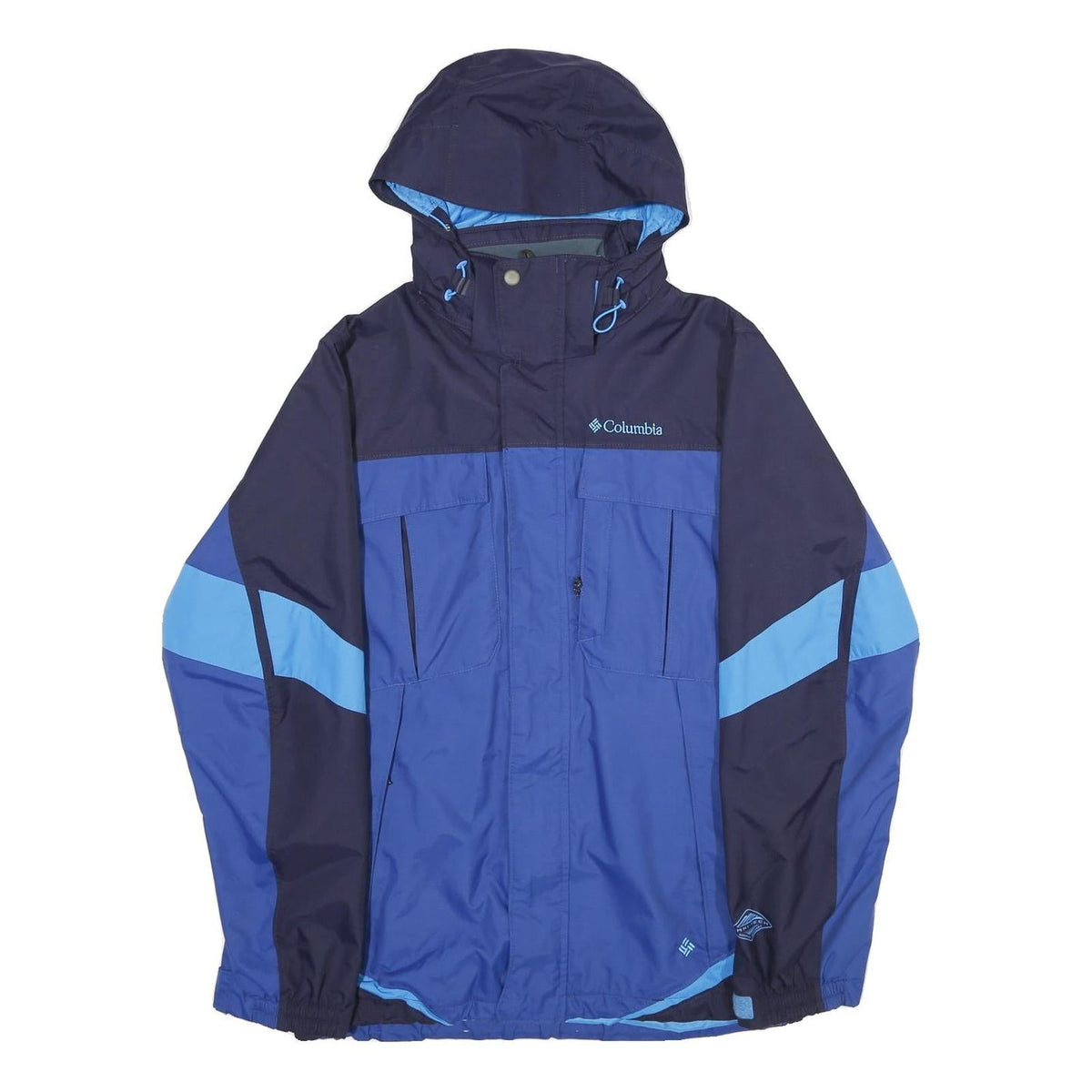 COLUMBIA Mens Blue & Navy Outdoor Jacket S Nylon Colourblock 