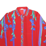 EIFFEL Womens Red & Purple Printed Shirt Long Sleeve Collared M Button Up