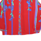 EIFFEL Womens Red & Purple Printed Shirt Long Sleeve Collared M Button Up