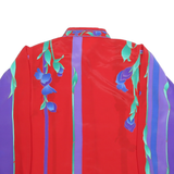 EIFFEL Womens Red & Purple Printed Shirt Long Sleeve Collared M Button Up