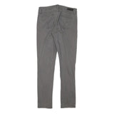 CALVIN KLEIN Womens Slim Grey Cotton Blend Slim Leg Trousers W30 L30 Stylish Zip