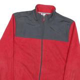 STARTER Mens Red & Black Zip Front Outdoor Jacket S Polyester Blend Fleece