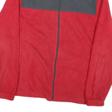 STARTER Mens Red & Black Zip Front Outdoor Jacket S Polyester Blend Fleece