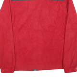 STARTER Mens Red & Black Zip Front Outdoor Jacket S Polyester Blend Fleece