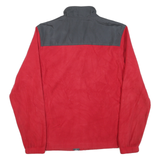 STARTER Mens Red & Black Zip Front Outdoor Jacket S Polyester Blend Fleece