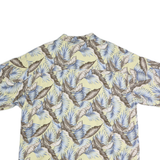 HAWAIIAN TROPIC Mens Beige & Blue Tropical Print Shirt XL Cotton Summer Casual