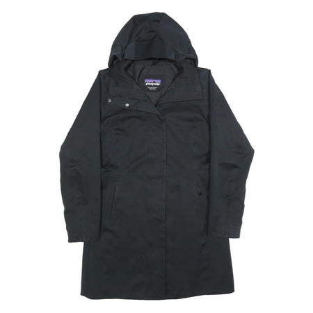PATAGONIA Womens Black Outdoor Jacket M Polyester Zip Hooded Plain Water