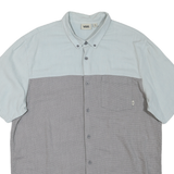VANS Mens Blue & Grey Cotton Blend Shirt XL Button Front Casual Summer