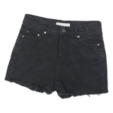 LEVI'S Womens Black Denim Cut-Off Shorts XS W26 Raw Hem Casual Summer