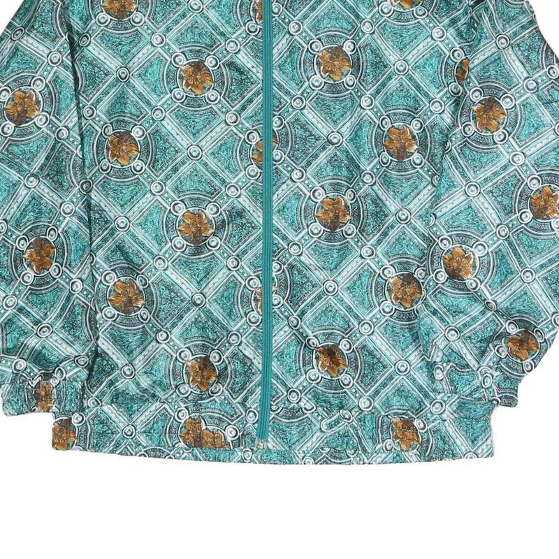 SUNTERRA Womens Green Polyester Blend Zip Jacket M Printed Pattern Lightweight