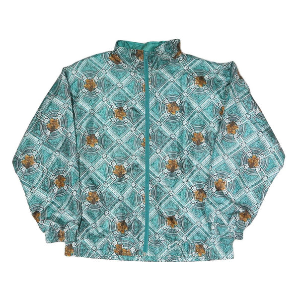 SUNTERRA Womens Green Polyester Blend Zip Jacket M Printed Pattern Lightweight