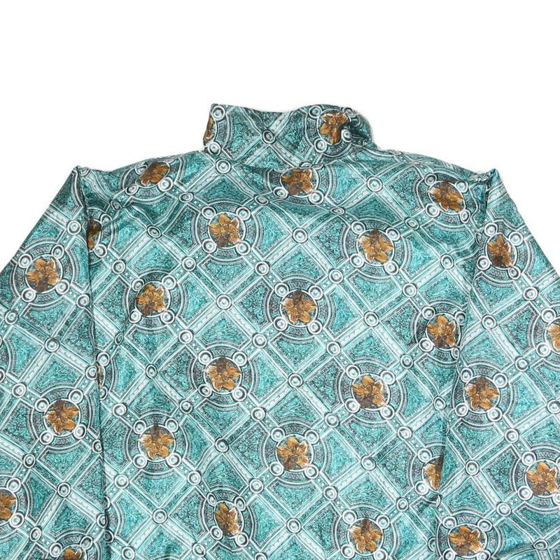 SUNTERRA Womens Green Polyester Blend Zip Jacket M Printed Pattern Lightweight