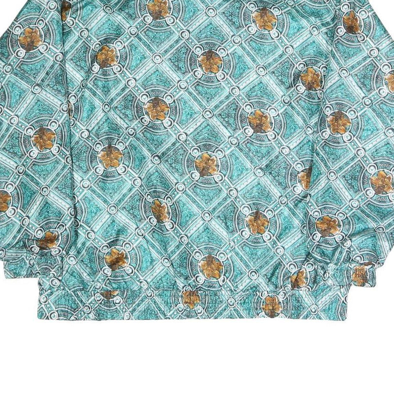 SUNTERRA Womens Green Polyester Blend Zip Jacket M Printed Pattern Lightweight