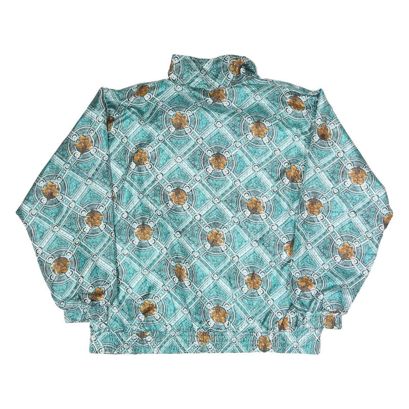 SUNTERRA Womens Green Polyester Blend Zip Jacket M Printed Pattern Lightweight