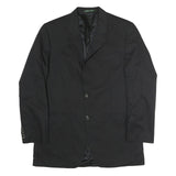 LAUREN RALPH LAUREN Mens Black Cotton Pinstripe Classic Jacket L Tailored Button