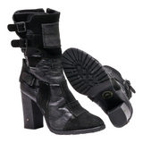 FORNARINA Ankle Boots Black Leather Womens UK 7