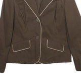 GAP Womens Brown & Beige Cotton Blend Tailored Blazer Jacket UK 8 Button Closure