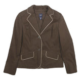 GAP Womens Brown & Beige Cotton Blend Tailored Blazer Jacket UK 8 Button Closure