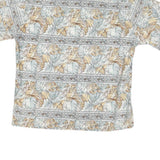 CAMPIA Mens Beige & Cream Floral Pattern Cotton Blend Shirt L Casual Summer Wear