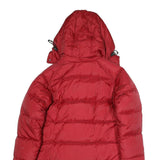 HELLY HANSEN Womens Red Down Jacket S Long Sleeve Zip Hooded Warm Outdoor