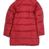 HELLY HANSEN Womens Red Down Jacket S Long Sleeve Zip Hooded Warm Outdoor