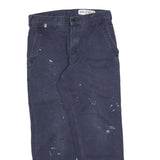 CARHARTT Mens Cotton Blend Navy Relaxed Straight Trousers W30 L30 Workwear