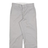DICKIES Mens Cotton Blend Grey Relaxed Straight Trousers W32 L32 Workwear