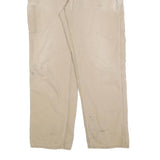 CARHARTT Mens Relaxed Beige Trousers W38 L34 Workwear Casual Cotton Blend Zip