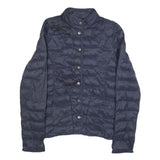 BARBOUR Womens Navy Blue Quilted Jacket UK 8 Polyamide Button Fastening