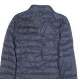 BARBOUR Womens Navy Blue Quilted Jacket UK 8 Polyamide Button Fastening