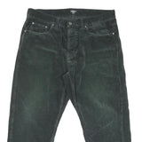 CARHARTT Mens Relaxed Green Cotton Blend Corduroy Trousers W36 L25 Casual