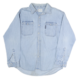 COLUMBIA Mens Blue Denim Shirt L Cotton Casual Long Sleeve Button Down