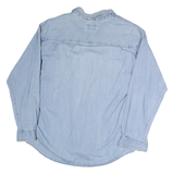 COLUMBIA Mens Blue Denim Shirt L Cotton Casual Long Sleeve Button Down