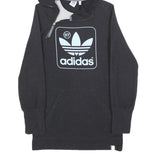 ADIDAS Womens Black Hoodie S ¼ Zip Logo Cotton Sweatshirt Casual