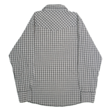 WRANGLER Mens Grey & Black Check Western Shirt L Cotton Blend Casual Classic
