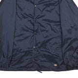 DICKIES Mens Navy Blue Button Nylon Jacket 2XL Plain Classic Casual Workwear