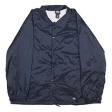 DICKIES Mens Navy Blue Button Nylon Jacket 2XL Plain Classic Casual Workwear