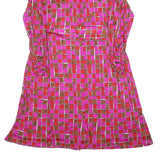 FRANCOISE DESARBRE Womens Pink & Brown Geometric Mini Dress Polyester Blend Long