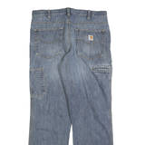 CARHARTT Mens Jeans Blue Regular Straight Denim Medium W36 L32 Workwear Zip